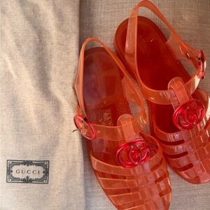 Gucci Pink Jelly Sandals